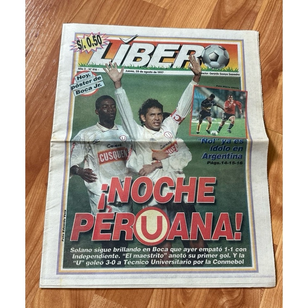 VTG Lider Soccer Newspaper 1997 Noche Peruana‎